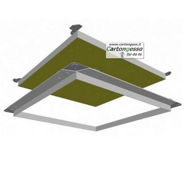 Botola d'ispezione per cartongesso in lamiera preverniciata bianca, con  sistema di apertura push pull 60x60 Chiusure2 - giemmea