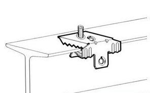 Clip in acciaio fosfatato con vite M6 disegno 2