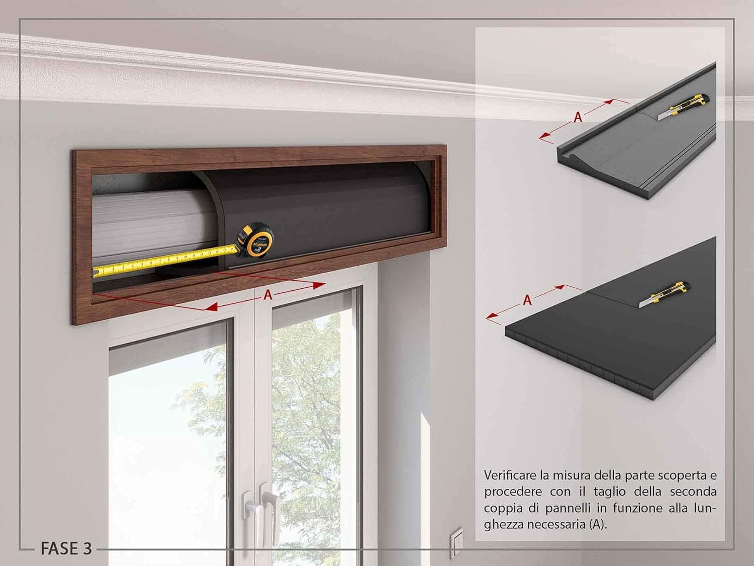 Montaggio coibentazione per cassonetto e avvolgibile interna 3