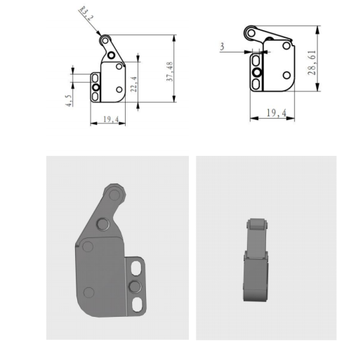 Mini latch di apertura a molla - push pull per botole di ispezione - modello micro appiattito TY001D