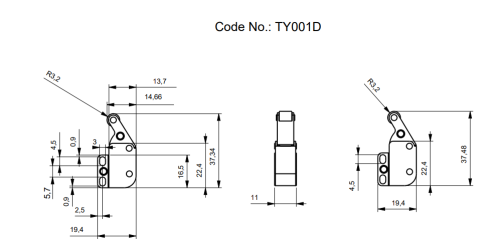 dati tecnici mini push pull scrocco TY001D