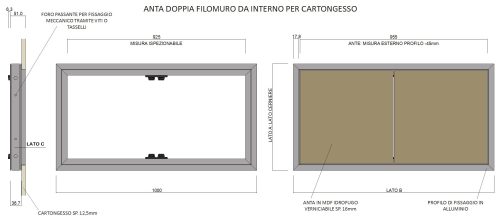 ANTA_DOPPIA_INTERNO_CARTONGESSO parete ispezione e apertura