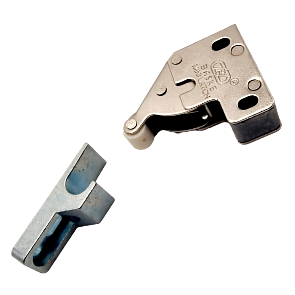 cricchetto mini latch push pull con clip a gancio per sportello in ZINCO